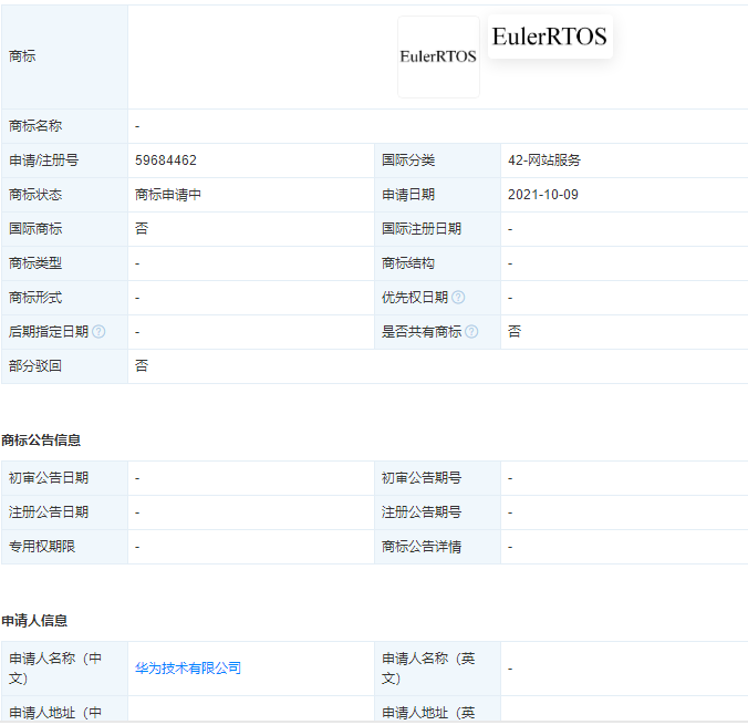华为注册申请“EulerRTOS”商标，企业什么时候申请商标最合适？