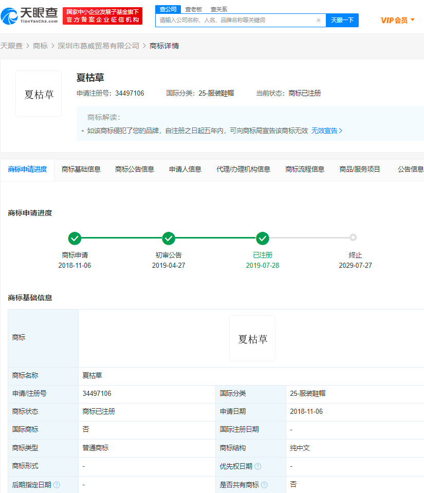 夏枯草商标已被注册，商标注册需要多久下来？