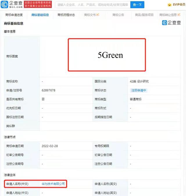 华为申请5Green商标，商标注册申请需要多长时间？